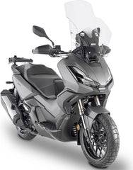 Givi Windscreen D1197ST for Honda ADV 350, color Clear, dim. HxL 65x50 cm, 17 cm higher than oe, fits oe headlight fairing | D1197ST