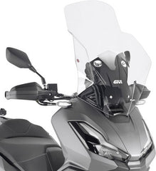 Givi Windscreen D1197ST for Honda ADV 350, color Clear, dim. HxL 65x50 cm, 17 cm higher than oe, fits oe headlight fairing | D1197ST