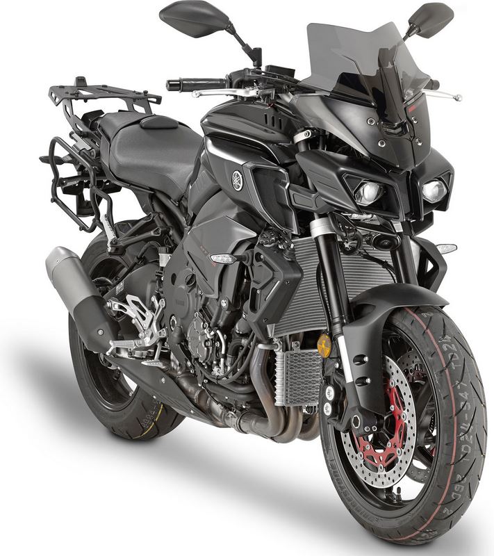 Givi Windscreen for Yamaha MT-10 16-20 color Dark Smoke, dim. HxW 36x36 cm, low profile sport screen, fits oe headlight fairing | D2129B