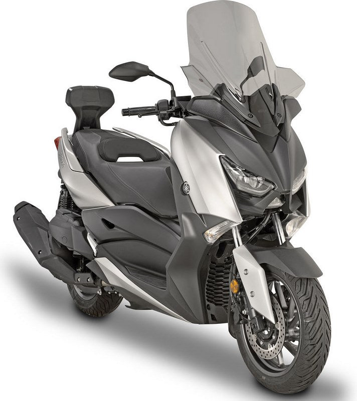 Givi Windscreen for Yamaha X-Max 125 18-, X-Max 300, X-Max 400 18-, color light smoke, dim. HxW 64,5 x 57,5 cm, 11,5 cm higher than oe, fits oe headlight fairing | D2138S