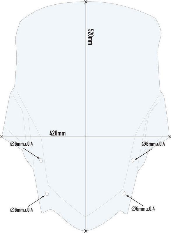 Givi Windscreen for Yamaha Tenere 700, Tenere 700 Rallye Edition, color Clear, dim. HxW 52 x 42 cm, fits oe headlight fairing | D2145ST