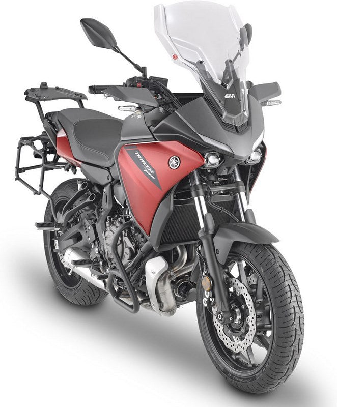 Givi Windscreen for Yamaha Tracer 7 color clear, dim. HxW 55x41 cm, 17,5 cm higher than oe, fits oe headlight fairing | D2148ST