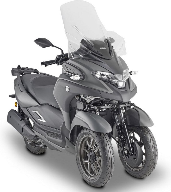 Givi Windscreen for Yamaha Tricity 300, dim HxL 72x60cm, 19,5 cm higher than oe, fits oe headlight fairing | D2149ST
