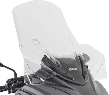 Givi Windscreen for Yamaha Tricity 300, dim HxL 72x60cm, 19,5 cm higher than oe, fits oe headlight fairing | D2149ST