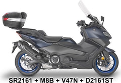 Givi Windscreen for Yamaha TMAX 560 22-, color Clear, dim. HxW 62,5x59,5 cm higher than oe, fits oe headlight fairing | D2161ST