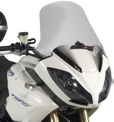 Givi Windscreen for Triumph Tiger 1050 07-12, Tiger 1050 Sport color clear, dim. HxW 50,5x49,3 cm, 12,5 cm higher than oe, fits oe headlight fairing | D225ST