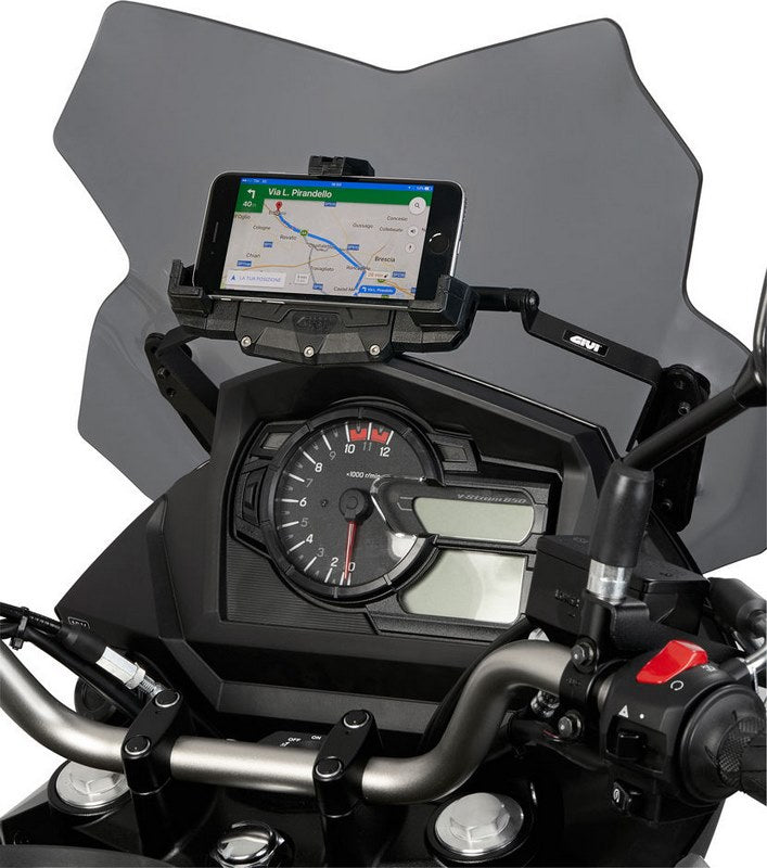 Givi Windscreen for Suzuki DL 650 V-Strom 17-, color smoke, dim. HxW 30x42cm, fits oe headlight fairing | D3112B