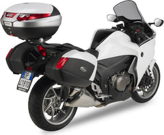 Givi Windscreen for Honda VFR 1200 F 10-16, color light smoke, dim. HxW 40x40cm, 14 cm cm higher than stock screen, fits oe headlight fairing | D321S