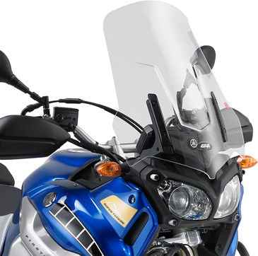Givi Screen for Yamaha XT1200Z Super Tenere, color clear, dim. HxW 57 x 44 cm, 13 cm higher than oe, does not fit models with oem adjustable in height oem screen | D447ST