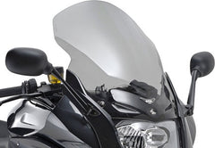 Givi Windscreen for BMW F 800 GT color light smoke, dim. HxW 58x40 cm, 13,5 cm higher than oe, fits oe headlight fairing | D5109S