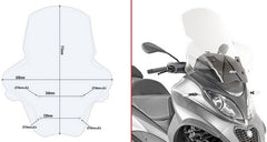Givi Screen Transparent Piaggio MP3 350–500 Sport/Business (2018) | D5613ST