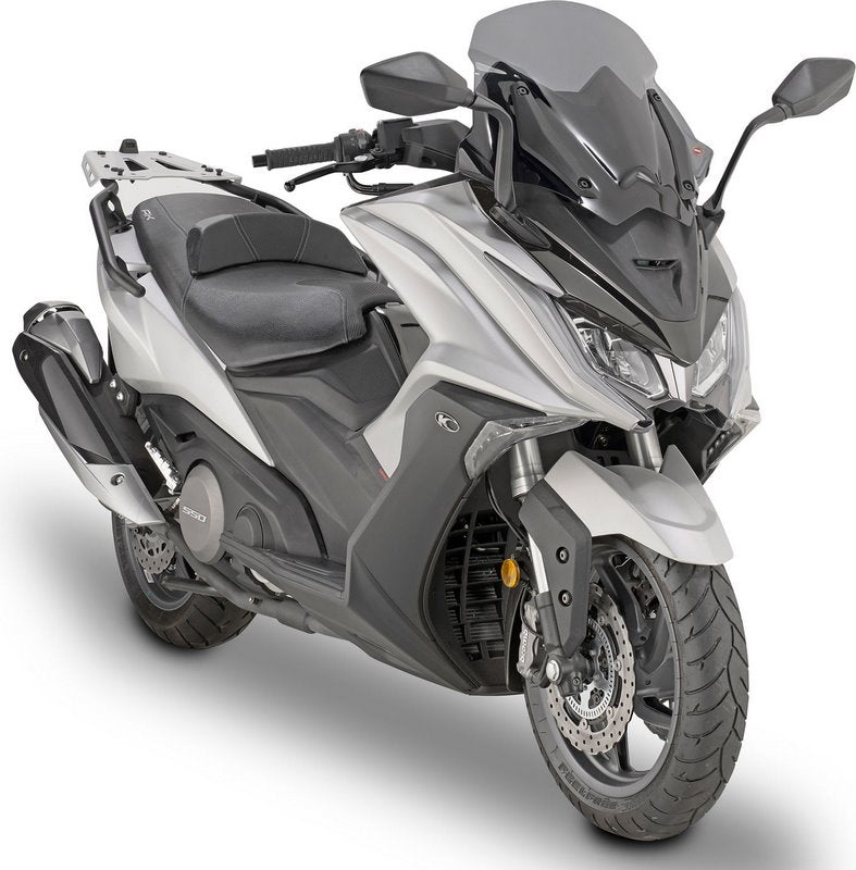 Givi Windscreen for Kymco AK 550 smoked, low profile sport screen, dim. HxW 49 x 42 cm, fits oe headlight fairing | D6110S
