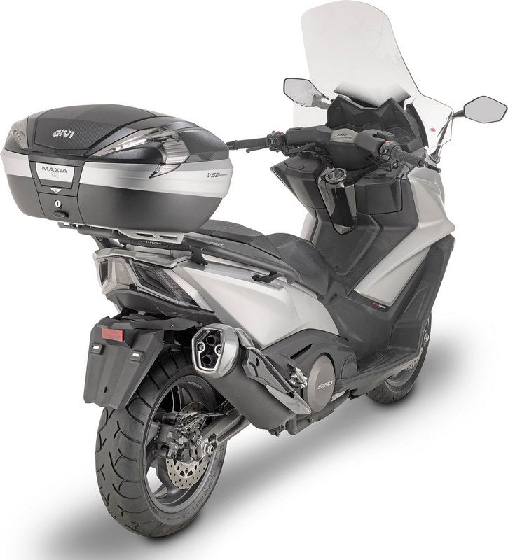 Givi Windscreen for Kymco AK 550, color Clear, with hands guard, fits oe headlight fairing, dim. HxW 70 x 66 cm | D6110ST