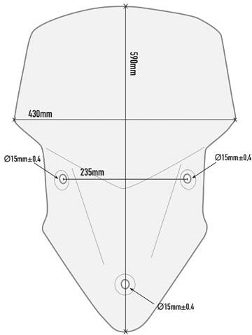 Givi Screen for Ducati Multistrada 1200 15-17, Multistrada 1260, Multistrada 950, Multistrada V2, color clear, dim. HxW 59 x 43 cm, 7 cm higher than Multi 1200 low screen | D7406ST