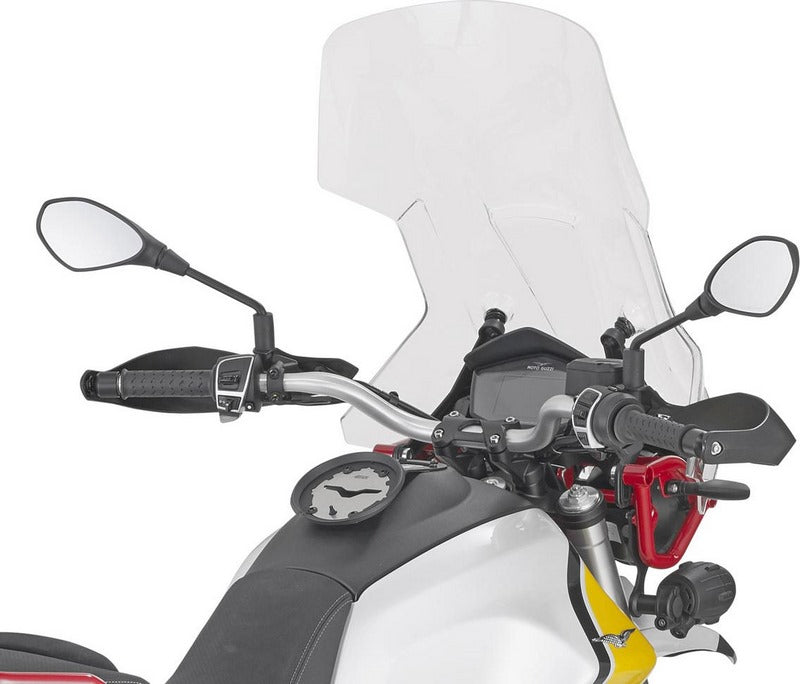 Givi Screen for Moto Guzzi V 85 TT, color clear, dim. HxW 68,5 x 46 cm, fits oe headlight fairing, 34,5 cm higher than oe | D8203ST