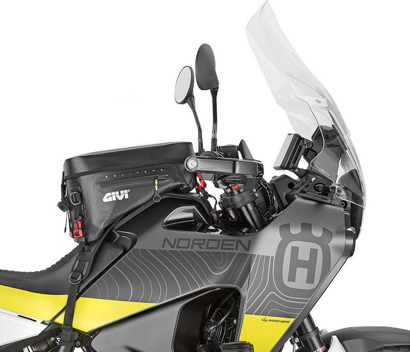 Givi Windscreen for Husqvarna Norden 901, color Clear, dim. HxW 54 x 43 cm, 28,5 cm higher than oe, fits oe headlight fairing | D9430ST