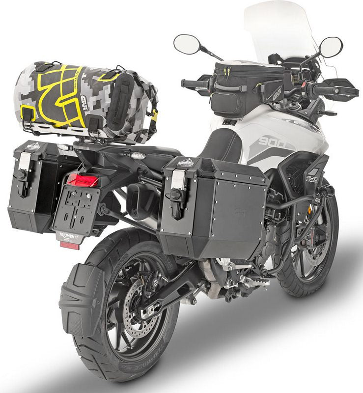 Givi Waterproof Saddle / Rear Rack Bag Easy-T EA114CM, 30 liters, HxLxW 27x50x27cm, color Camouflage Grey / Yellow | EA114CM