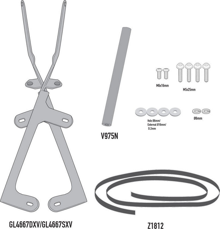 Givi FB1186 Smartphone / GPS Navigator Mounting Bar Kit for Honda Forza 750 | FB1186