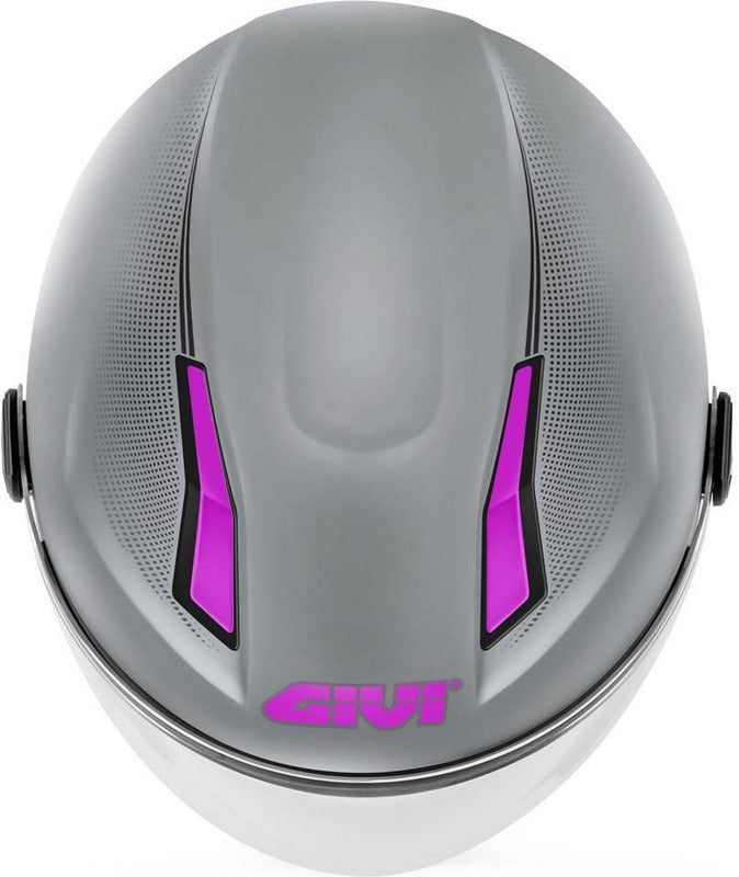 Givi Jet helmet 11.7 SOLID COLOR LADY Matte Silver/Fuchsia, Size 55/S | H117BG77955