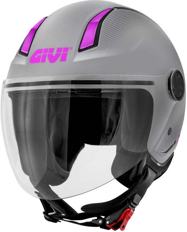 Givi Jet helmet 11.7 SOLID COLOR LADY Matte Silver/Fuchsia, Size 59/L | H117BG77959
