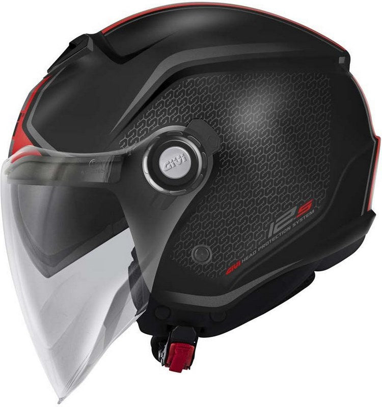 Givi Jet helmet 12.5 GRAPHIC TOUCH Matte Black/Red, Size 58/M | H125FTHBR58