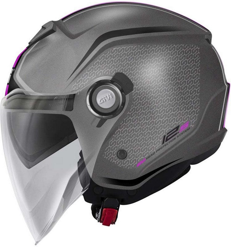 Givi Jet helmet 2.5 GRAPHIC TOUCH LADY Matte Titanium/Pink, Size 54/XS | H125FTHTP54