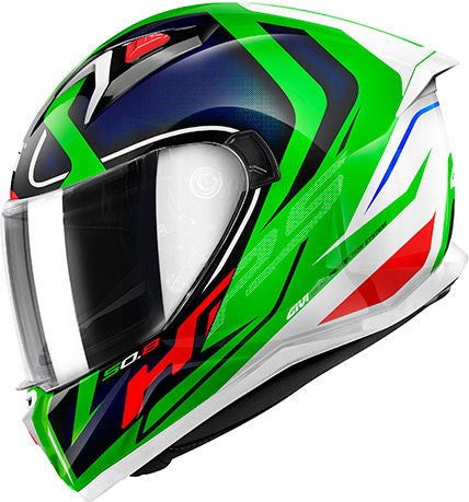 Givi 50.8 RACER, White / Green / Blue, Size M | H508FRCWG58
