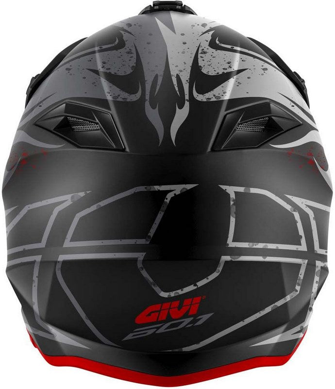 Givi Off-Road Helmet 60.1 GLOOM Matte Black/Titanium/Red, Size 60/L | H601FGLBR60