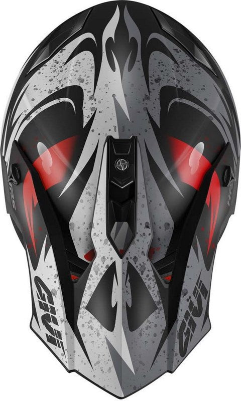 Givi Off-Road Helmet 60.1 GLOOM Matte Black/Titanium/Red, Size 61/XL | H601FGLBR61
