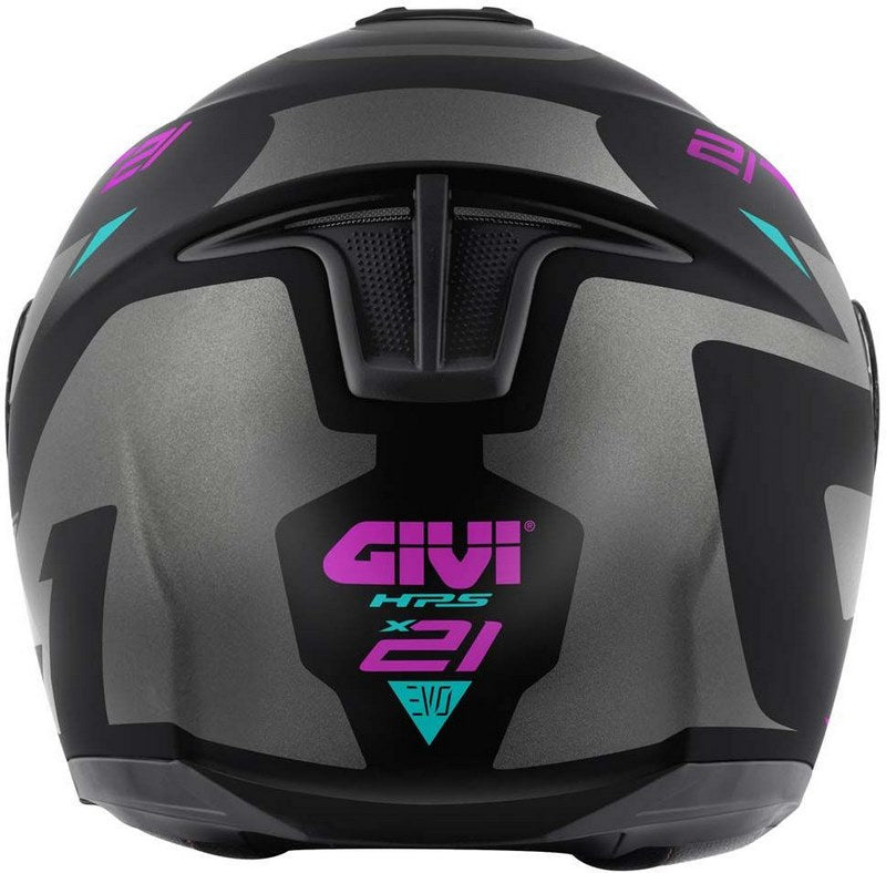 Givi Flip-up helmet X.21 EVO NUMBER LADY Matte Black/Titanium/Pink, Size 54/XS | HX21RNBBP54
