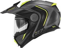 Givi Flip-up helmet X.27 TOURER GRAPHIC Matte Titanium/Yellow, Size 58/M | HX27RTRTY58