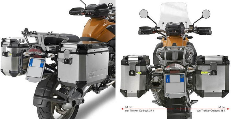 Givi PL684CAM Specific Pannier Holder for Cam-Side Trekker Outback Side Cases for BMW R 1200 GS 04-12, R 1200 GS Adventure 06-13 | PL684CAM