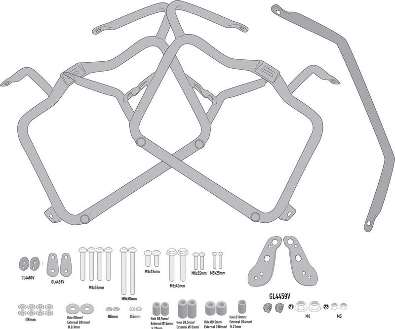 Givi PL7711 Specific Pannier Holder for Monokey Cases for KTM 390 Adventure | PL7711