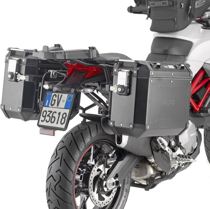 Givi PLOR7412CAM Specific Pannier Holder for Monokey Cam-Side Trekker Outback Side Cases for Ducati Multistrada 950 19-, Multistrada 1260 Enduro | PLOR7412CAM