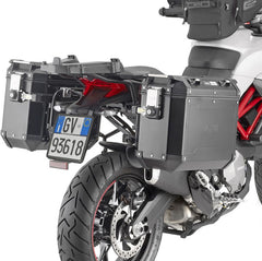 Givi PLOR7412CAM Specific Pannier Holder for Monokey Cam-Side Trekker Outback Side Cases for Ducati Multistrada 950 19-, Multistrada 1260 Enduro | PLOR7412CAM