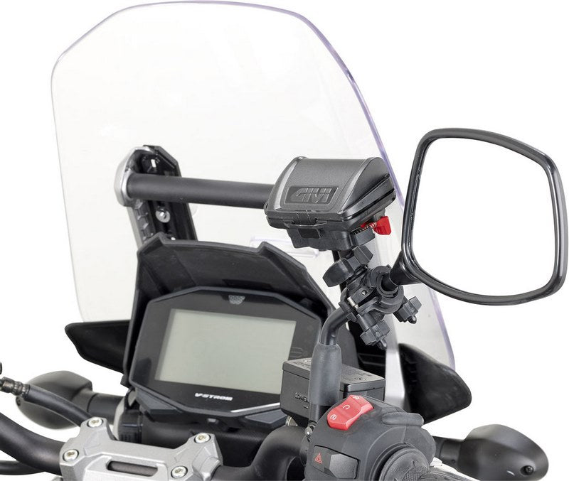 Givi S604 Universal Case for European Highway Toll Payment Devices, including Handlebars, Crossbars And Mirrors Mounting Kit | S604