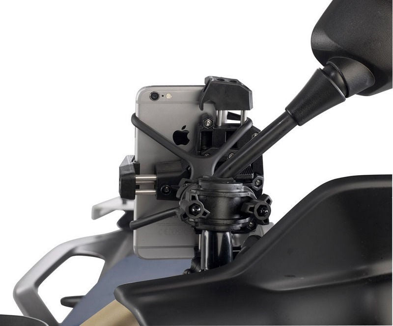 Givi S920M Smart Clip holder for handlebar mounting suitable for smartphone with external dimensions from 112x52mm to 148x75mm | S920M