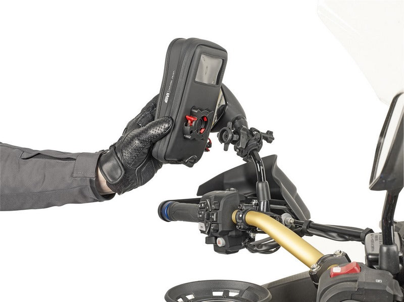Givi Smart phone / GPS Givi S958B holder for handlebar mounting, inner dimensions 97x189mm, window dimensions 80x169mm | S958B