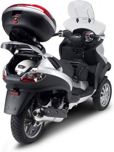 Givi Monolock Top Case Rack SR134 for Piaggio Mp3 125-250-300-400 06-11, Mp3 Touring 300/400 11, Mp3 Business/Sport 500 12-13, MP3 300 Business/Sport 12-14, plates and backrest included | SR134M