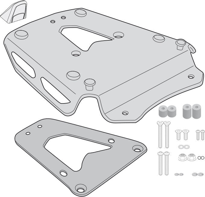 Givi Triumph Tiger 1200 GT Aluminum Rear Rack specific for Monokey top case | SRA6422