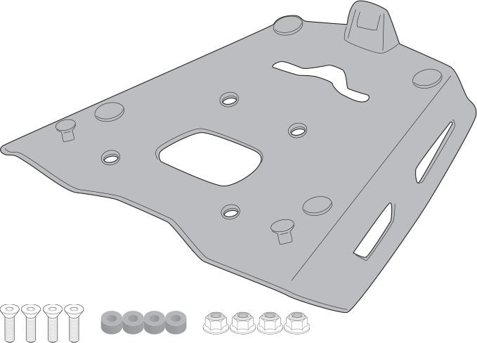 GIVI Aluminum top case carrier for monokey case, black, for Moto Guzzi STELVIO (24) | SRA8208