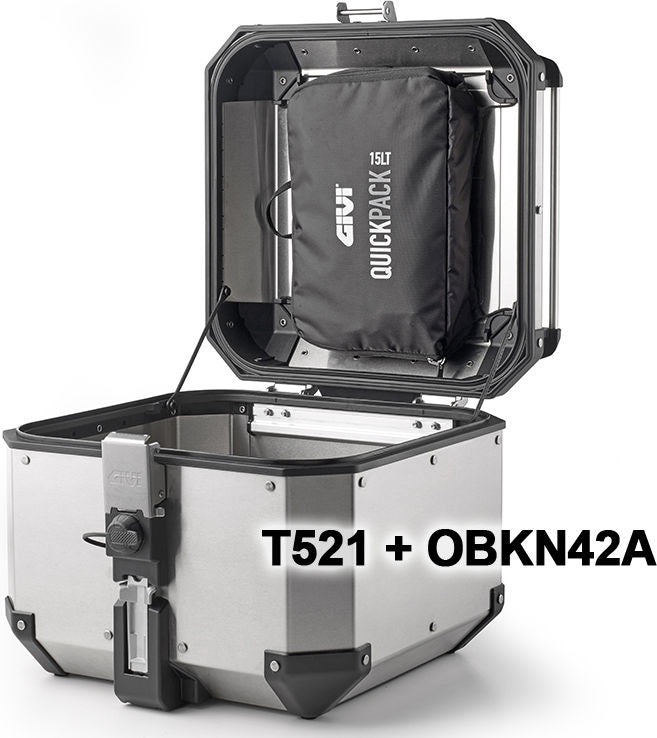 Givi T521 Quickpack Case Lid Bag for Alaska, Dolomiti, Trekker Outback OBKN, 15 liters | T521