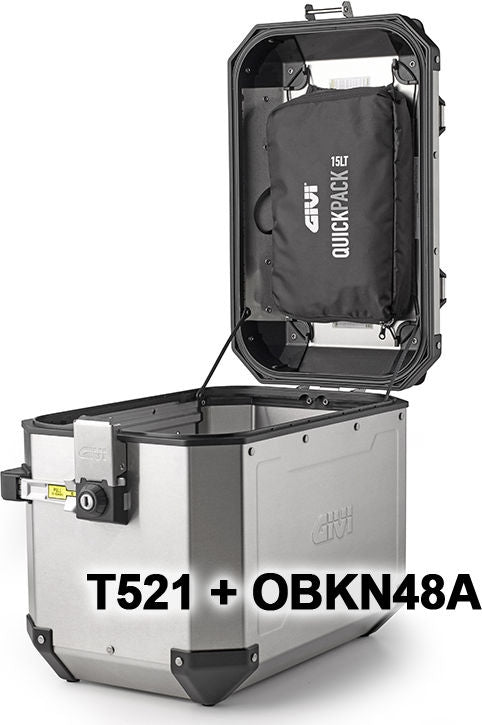 Givi T521 Quickpack Case Lid Bag for Alaska, Dolomiti, Trekker Outback OBKN, 15 liters | T521