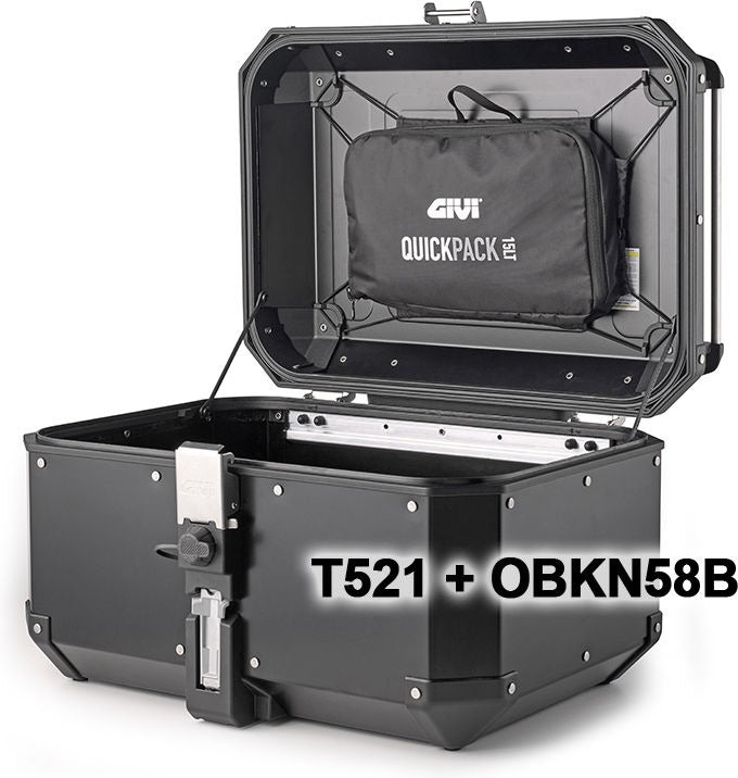 Givi T521 Quickpack Case Lid Bag for Alaska, Dolomiti, Trekker Outback OBKN, 15 liters | T521