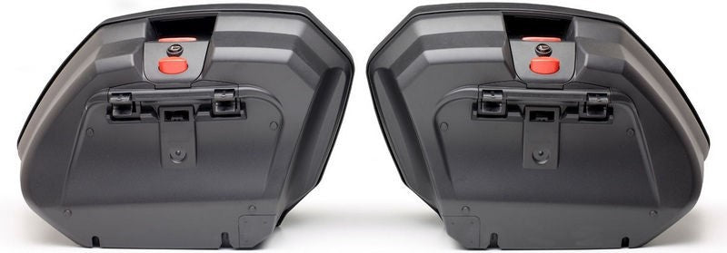Givi V37N MonoKey Side Cases, 2 x 37 Liters Bags, Silver Cover, Red Reflectors | V37N