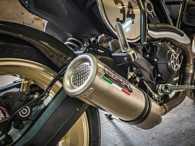 GPR Original For Ducati Scrambler 800 2015/16 Homologated Slip-On Exhaust M3 Titanium Natural  | D.118.HOM.M3.TN