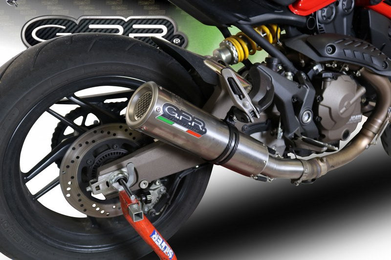 GPR Original For Ducati Monster 1200 S/R 2017/20 E4 Homologated Slip-On Catalized M3 Titanium Natural  | E4.D.128.CAT.M3.TN