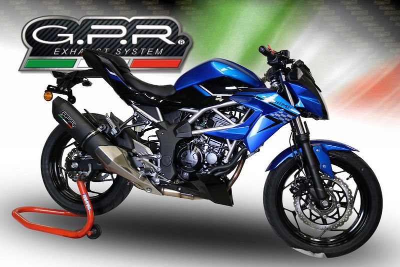 GPR Original For Kawasaki Z 125 2019/20 E4 Homologated Slip-On Exhaust Furore Evo4 Nero | E4.K.170.FNE4