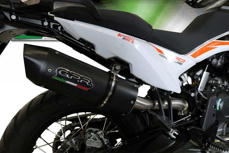 GPR Original For Ktm Adventure 790 2018/20 E4 Homologated Slip-On Exhaust Furore Evo4 Nero | E4.KTM.97.FNE4