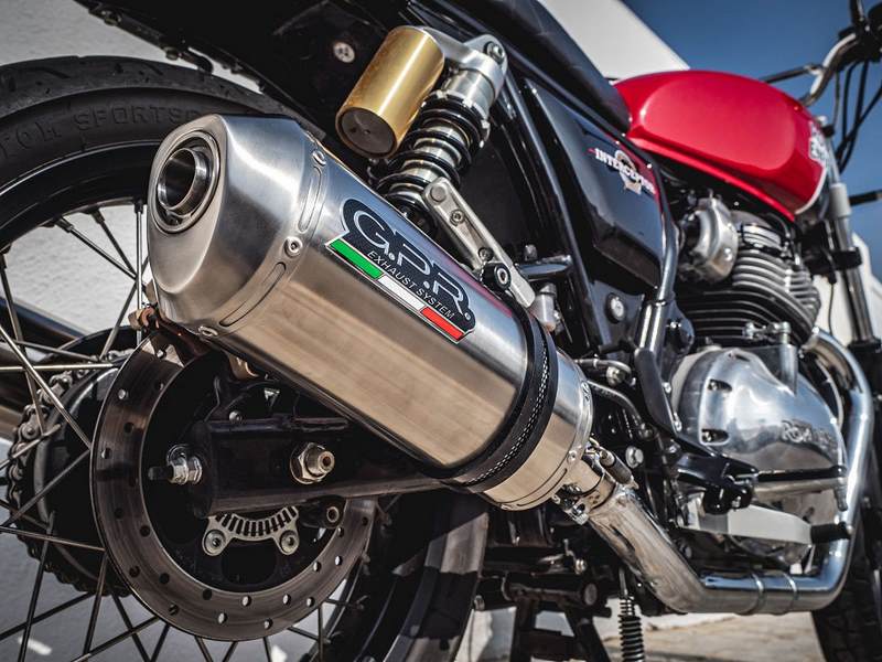 GPR Original For Royal E. Continental 650 2019/20 E4 Homologated Slip-On Exhaust Catalized Satinox | E4.ROY.7.CAT.SAT